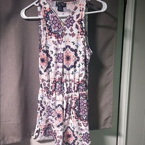 Floral Patterned Sleeveless Romper